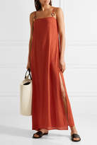 Thumbnail for your product : Solid and Striped + Staud Calico Crinkled Gauze Maxi Dress - Brick