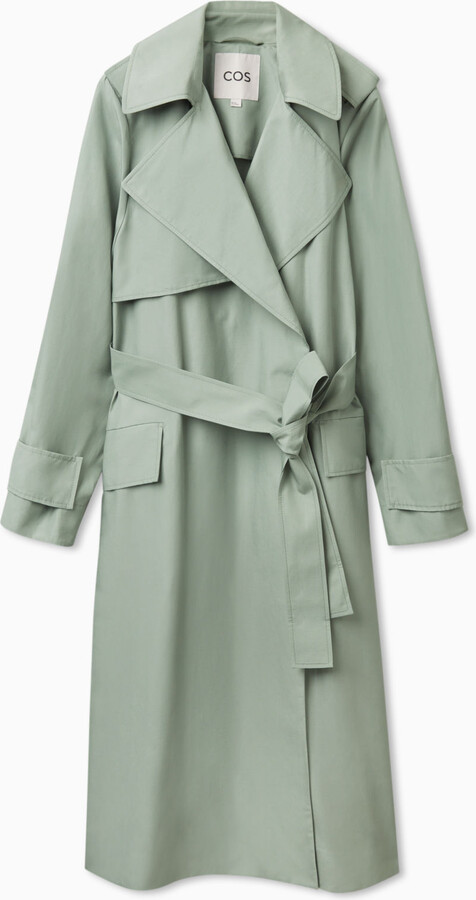 Lightweight Parka Cos Green Parka COS Women's Long Lightweight