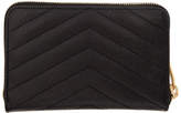 Thumbnail for your product : Saint Laurent Black Small Monogram Zip Around Wallet