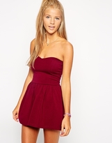 Thumbnail for your product : ASOS Bandeau Playsuit - Oxblood