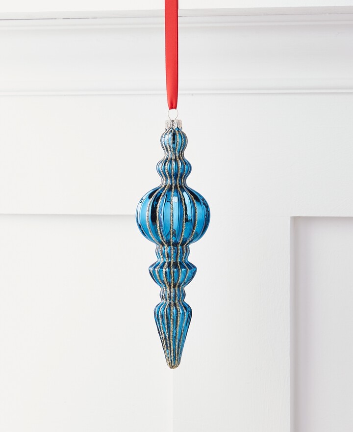 Holiday Lane Patina Blue Finial Ornament, Created for Macy's