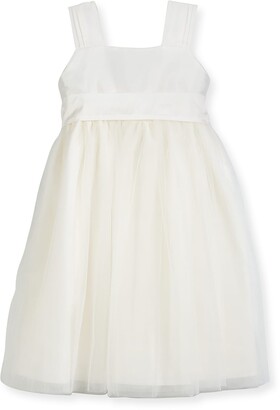 Isabel Garreton Venice Pleated Straps V-Back Dress, Ivory, Size 7-10