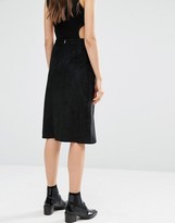 Thumbnail for your product : Warehouse Suedette Midi Skirt