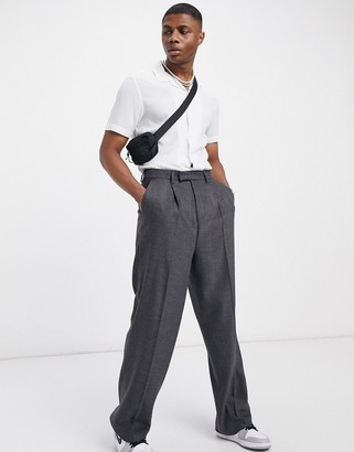 mens high waisted wool trousers