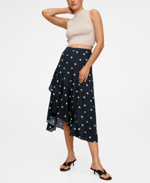 MANGO Women's Polka Dots Midi Skirt