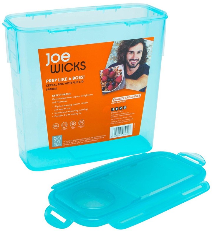 Joe Wicks 3.4litre Cereal Box Blue ShopStyle Food Storage Containers