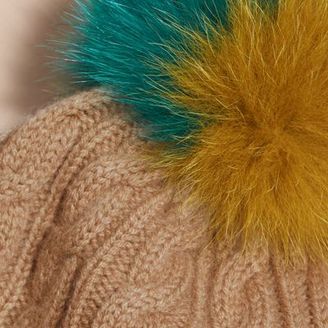 Burberry Wool Cashmere Beanie with Fur Pom-Pom