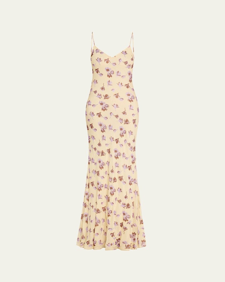 Self-Portrait Embellished Floral Maxi Dress