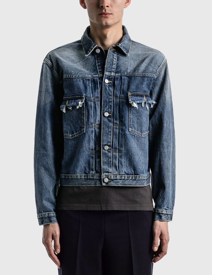 destroyed cropped denim jacket