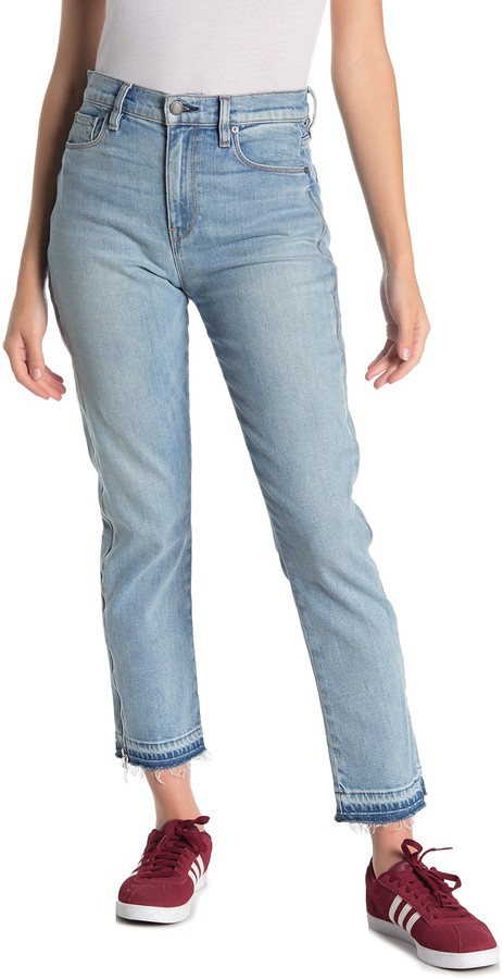 high rise cropped straight jeans