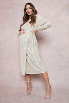 Thumbnail for your product : boohoo Maternity Sequin Wrap Midi Dress