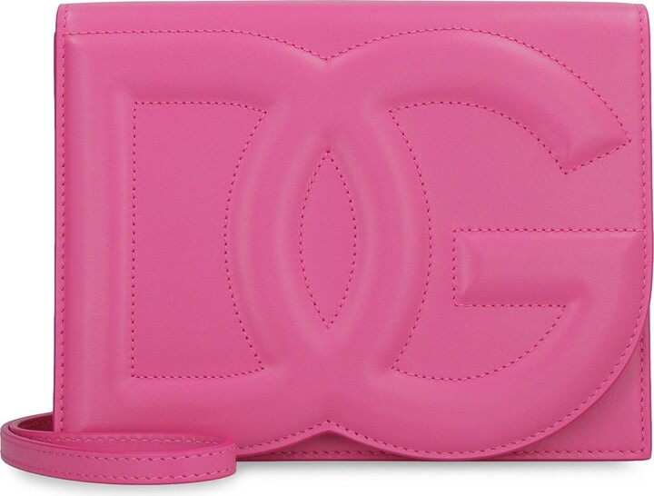 Dolce & Gabbana Logo Embossed Foldover Top Crossbody Bag