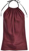 Thumbnail for your product : Jason Wu Gathered Satin-Crepe Halterneck Top