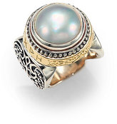 Thumbnail for your product : Konstantino Classic 15MM White Pearl, 18K Yellow Gold & Sterling Silver Inscripted Ring