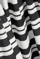Thumbnail for your product : Tibi Mesh-trimmed striped woven dress