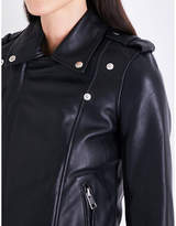 Thumbnail for your product : Maje Ladies Black Exposed Zip Bubble Leather Biker Jacket