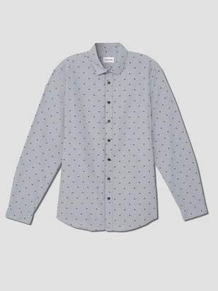Frank and Oak Triangle Print Oxford Shirt in Stone Heather