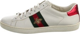 Gucci Web Accent Leather Sneakers