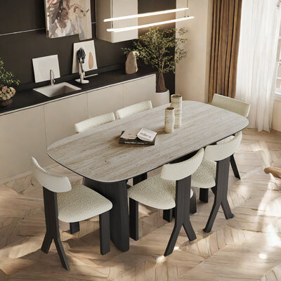 ASS Comfort Zone Luxury Sintered Stone Dining Table Chair Set