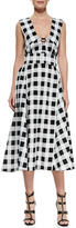 Thumbnail for your product : Derek Lam Checkered Belted Midi Dress