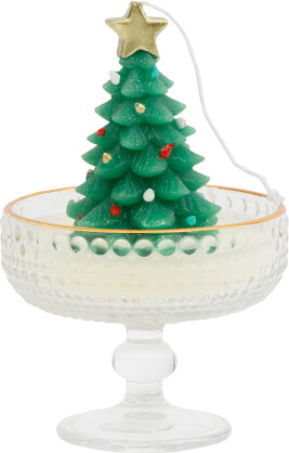 TJMAXX 8Oz Decorated Tree In Pedestal Dish Scented Candle, Gold