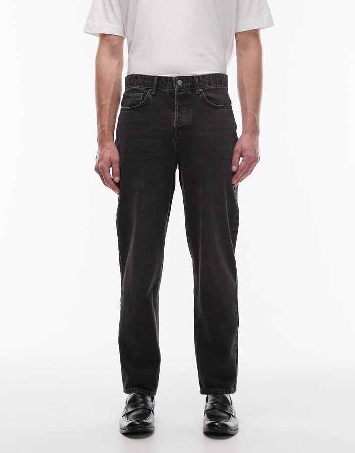 Topman taper jeans in washed gray