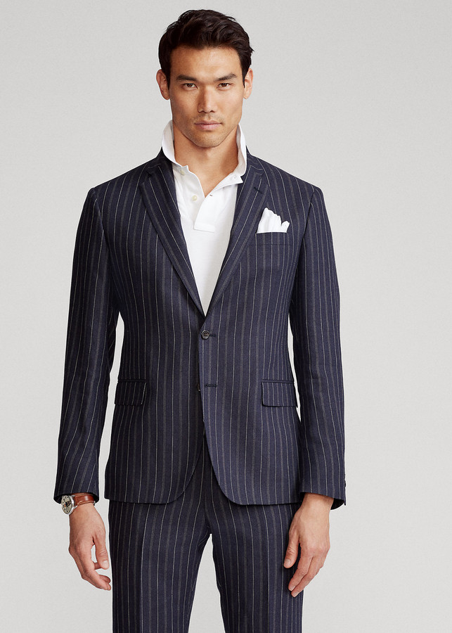 polo shirt and suit jacket