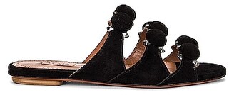 Alaia Leather Bombe Sandals in Black
