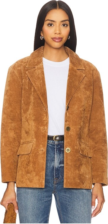 Central Park West Atlas Suede Boyfriend Blazer