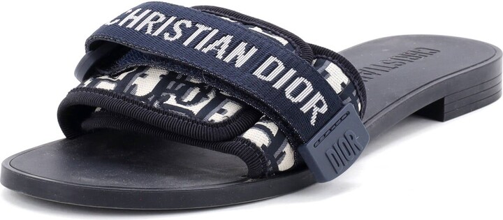 Christian Dior Women's Dio(r)evolution Slide Sandals Oblique Fabric