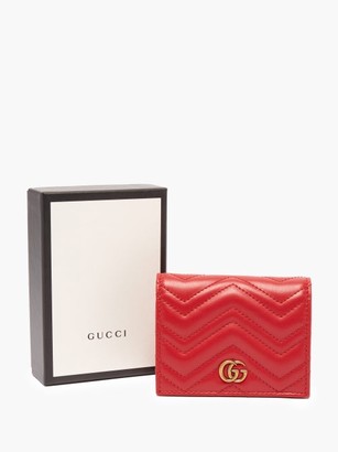 Gucci GG Marmont Quilted-leather Wallet - Red