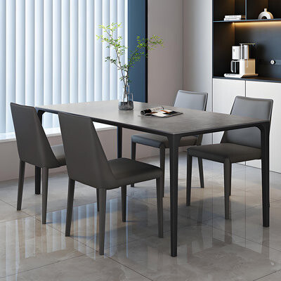 LJIA home Rectangular Minimalist Slate Dining Set