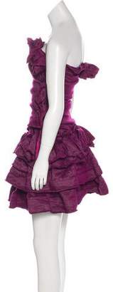 Lanvin Strapless Mini Dress Purple Strapless Mini Dress