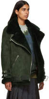 Thumbnail for your product : Acne Studios Green Suede and Shearling Velocite Jacket