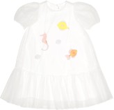Thumbnail for your product : Il Gufo Appliqued tulle dress