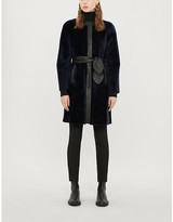 Thumbnail for your product : Claudie Pierlot Fleur collarless shearling and leather coat