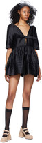 Thumbnail for your product : SHUSHU/TONG Black V-Neck Ruffle Dress