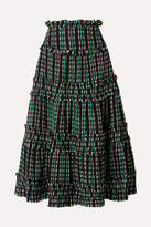 Thumbnail for your product : Proenza Schouler Tiered Tweed Maxi Skirt - Black