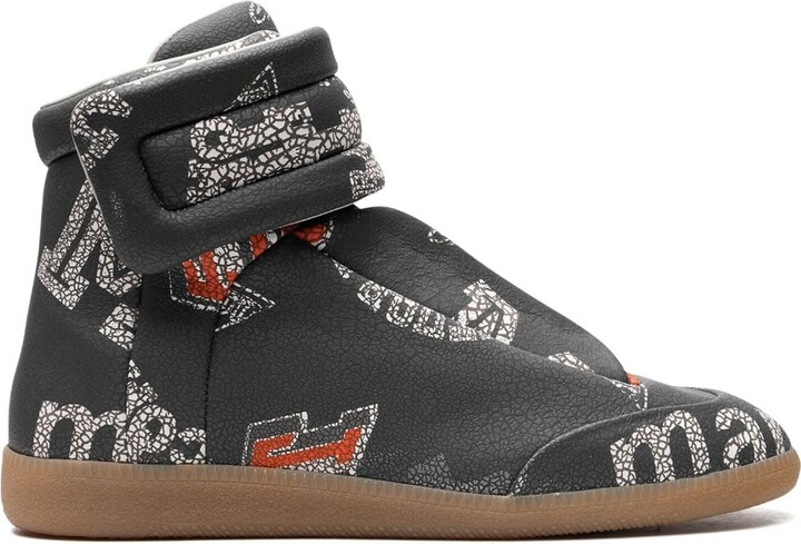 靴 MNS Maison Margiela Future high Maison Margiela // Black Leather Future High Top Sneaker