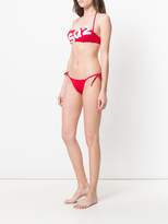 Thumbnail for your product : DSQUARED2 logo halterneck bikini top