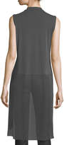 Thumbnail for your product : Eileen Fisher Sleeveless Mock-Neck Stretch Silk Jersey Tunic, Plus Size