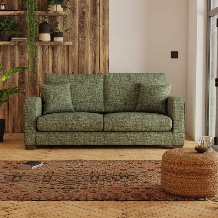 Dunelm Carson Chunky Chenille 3 Seater Sofa Green ShopStyle