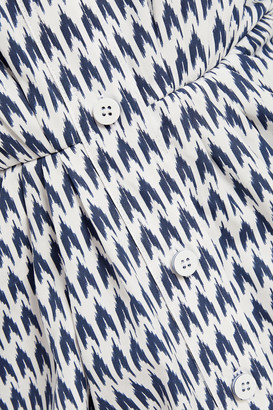 Giorgio Armani Pleated Printed Cotton-poplin Shirt Dress