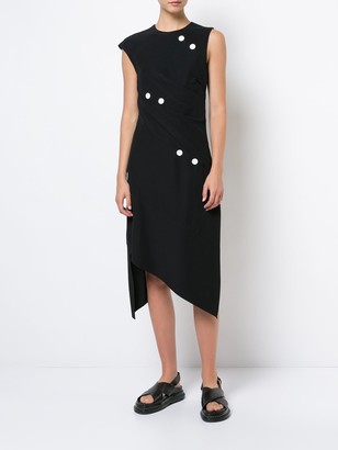 Proenza Schouler Short Spiral Dress with Button Detail