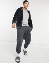 Thumbnail for your product : Soul Star teddy zip through hoodie in charcoal gray
