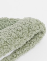 Thumbnail for your product : ASOS DESIGN borg fisherman beanie in sage