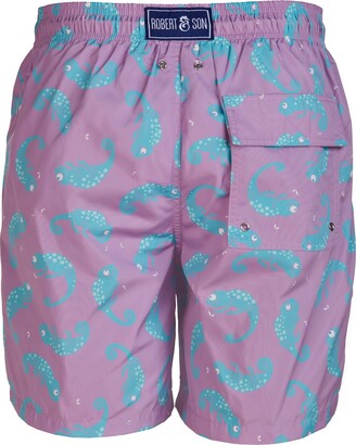 Robert & Son Beachwear Ltd Men's Pink / Purple Chameleon Swim Shorts