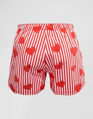 ASOS Woven Boxers With Heart Print