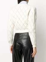 Thumbnail for your product : Alessandra Rich Embroidered Pointelle Knit Cardigan