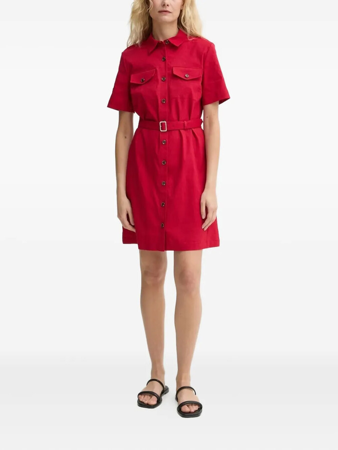 Theory Belted Shirt Mini Dress